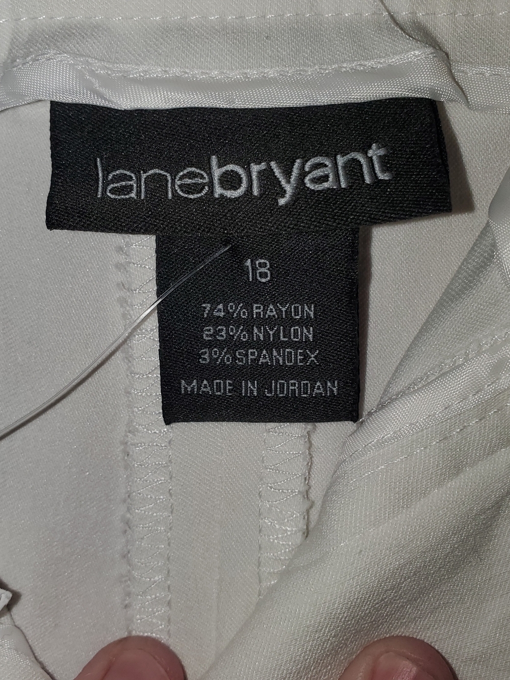 Lane Bryant White Women’s Pants - Stretch Rayon Blend